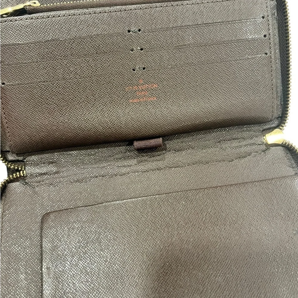 LOUIS VUITTON | Zip Around Organizer | Long Wallet Damier Ebene, Brown | Coated